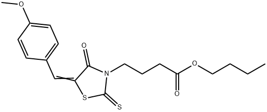 butyl (Z)-4-(5-(4-methoxybenzylidene)-4-oxo-2-thioxothiazolidin-3-yl)butanoate 구조식 이미지