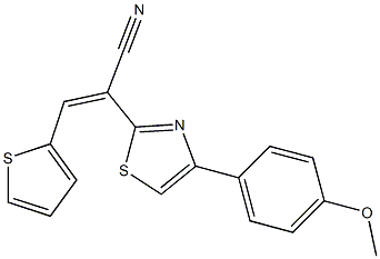 (Z)-2-(4-(4-methoxyphenyl)thiazol-2-yl)-3-(thiophen-2-yl)acrylonitrile 구조식 이미지