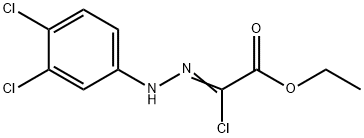 ethyl (2Z)-2-chloro-2-[2-(3,4-dichlorophenyl)hydrazin-1-ylidene]acetate 구조식 이미지