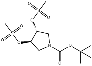 (3R,4R)-1-BOC-3,4-BIS[(METHYLSULFONYL) OXY]PYRROLIDINE Structure