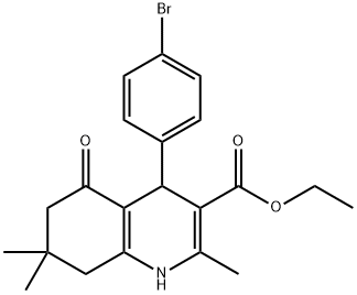 4-(4-Bromo-phenyl)-2,7,7-trimethyl-5-oxo-1,4,5,6,7,8-hexahydro-quinoline-3-carboxylic acid ethyl ester Structure