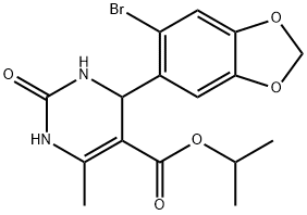 isopropyl 4-(6-bromobenzo[d][1,3]dioxol-5-yl)-6-methyl-2-oxo-1,2,3,4-tetrahydropyrimidine-5-carboxylate 구조식 이미지