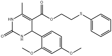 2-(phenylthio)ethyl 4-(2,4-dimethoxyphenyl)-6-methyl-2-oxo-1,2,3,4-tetrahydropyrimidine-5-carboxylate Structure
