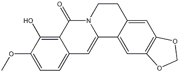 8H-Benzo[g]-1,3-benzodioxolo[5,6-a]quinolizin-8-one,5,6-dihydro-9-hydroxy-10-methoxy- Structure