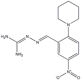 2-[(E)-(5-nitro-2-piperidin-1-ylphenyl)methylideneamino]guanidine Structure