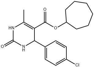 cycloheptyl 4-(4-chlorophenyl)-6-methyl-2-oxo-1,2,3,4-tetrahydropyrimidine-5-carboxylate 구조식 이미지