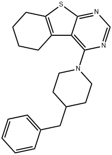 4-(4-benzylpiperidin-1-yl)-5,6,7,8-tetrahydrobenzo[4,5]thieno[2,3-d]pyrimidine 구조식 이미지
