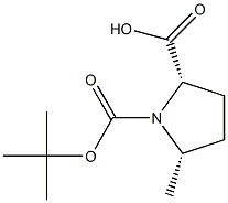 (2S,5S)-N-BOC-5-METHYLPYRROLIDINE-2-CARBOXYLIC ACID Structure