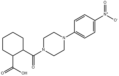 2-[4-(4-nitrophenyl)piperazine-1-carbonyl]cyclohexane-1-carboxylic acid 구조식 이미지