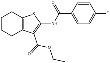 ethyl 2-(4-fluorobenzamido)-4,5,6,7-tetrahydrobenzo[b]thiophene-3-carboxylate 구조식 이미지