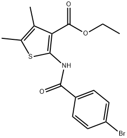 ethyl 2-(4-bromobenzamido)-4,5-dimethylthiophene-3-carboxylate Structure