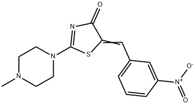 (Z)-2-(4-methylpiperazin-1-yl)-5-(3-nitrobenzylidene)thiazol-4(5H)-one Structure