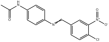 N-{4-[(4-chloro-3-nitrobenzylidene)amino]phenyl}acetamide 구조식 이미지