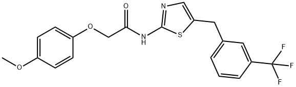 2-(4-methoxyphenoxy)-N-(5-(3-(trifluoromethyl)benzyl)thiazol-2-yl)acetamide Structure