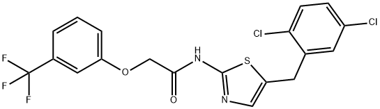 N-(5-(2,5-dichlorobenzyl)thiazol-2-yl)-2-(3-(trifluoromethyl)phenoxy)acetamide Structure