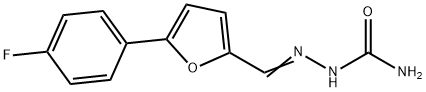 (E)-2-((5-(4-fluorophenyl)furan-2-yl)methylene)hydrazine-1-carboxamide 구조식 이미지