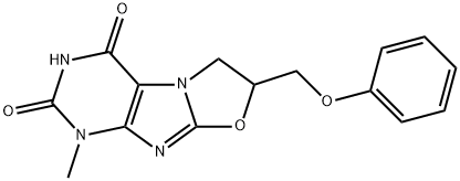 1-methyl-7-(phenoxymethyl)-6,7-dihydrooxazolo[2,3-f]purine-2,4(1H,3H)-dione Structure