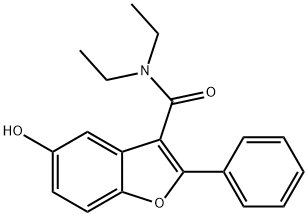 N,N-diethyl-5-hydroxy-2-phenylbenzofuran-3-carboxamide 구조식 이미지