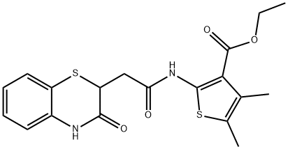 ethyl 4,5-dimethyl-2-(2-(3-oxo-3,4-dihydro-2H-benzo[b][1,4]thiazin-2-yl)acetamido)thiophene-3-carboxylate Structure