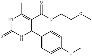 2-methoxyethyl 4-(4-methoxyphenyl)-6-methyl-2-thioxo-1,2,3,4-tetrahydropyrimidine-5-carboxylate 구조식 이미지