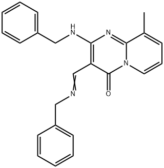 (E)-2-(benzylamino)-3-((benzylimino)methyl)-9-methyl-4H-pyrido[1,2-a]pyrimidin-4-one Structure
