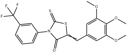 (Z)-2-thioxo-3-(3-(trifluoromethyl)phenyl)-5-(3,4,5-trimethoxybenzylidene)thiazolidin-4-one Structure