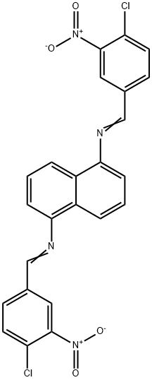 N,N'-bis(4-chloro-3-nitrobenzylidene)-1,5-naphthalenediamine 구조식 이미지