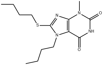 7-butyl-8-(butylthio)-3-methyl-3,7-dihydro-1H-purine-2,6-dione 구조식 이미지