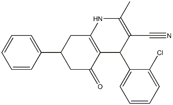 4-(2-chlorophenyl)-2-methyl-5-oxo-7-phenyl-4,6,7,8-tetrahydro-1H-quinoline-3-carbonitrile Structure