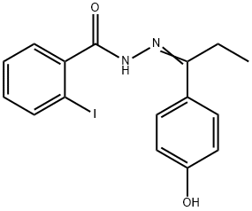 N'-[1-(4-hydroxyphenyl)propylidene]-2-iodobenzohydrazide 구조식 이미지