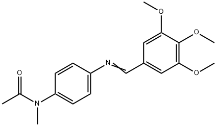 N-methyl-N-{4-[(3,4,5-trimethoxybenzylidene)amino]phenyl}acetamide Structure