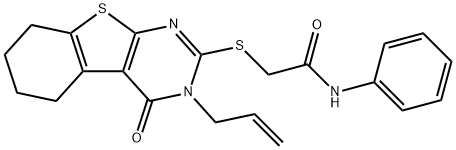 2-((3-allyl-4-oxo-3,4,5,6,7,8-hexahydrobenzo[4,5]thieno[2,3-d]pyrimidin-2-yl)thio)-N-phenylacetamide Structure