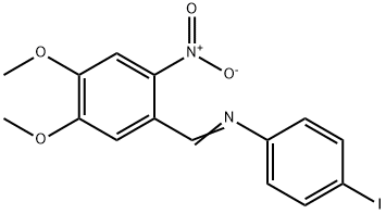 N-(4,5-dimethoxy-2-nitrobenzylidene)-4-iodoaniline Structure