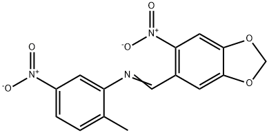 (2-methyl-5-nitrophenyl)[(6-nitro-1,3-benzodioxol-5-yl)methylene]amine 구조식 이미지