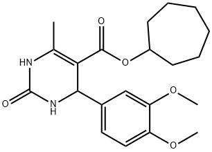 cycloheptyl 4-(3,4-dimethoxyphenyl)-6-methyl-2-oxo-1,2,3,4-tetrahydropyrimidine-5-carboxylate Structure