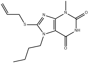 8-(allylthio)-7-butyl-3-methyl-3,7-dihydro-1H-purine-2,6-dione Structure