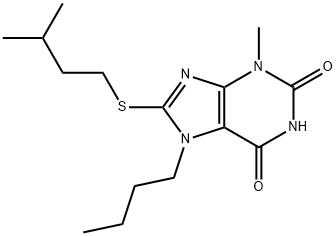 7-butyl-8-(isopentylthio)-3-methyl-3,7-dihydro-1H-purine-2,6-dione Structure