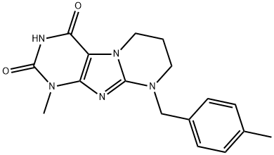 1-methyl-9-(4-methylbenzyl)-6,7,8,9-tetrahydropyrimido[2,1-f]purine-2,4(1H,3H)-dione Structure