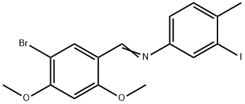 N-(5-bromo-2,4-dimethoxybenzylidene)-3-iodo-4-methylaniline 구조식 이미지