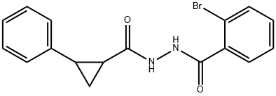 2-bromo-N'-[(2-phenylcyclopropyl)carbonyl]benzohydrazide Structure