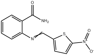 2-{[(5-nitro-2-thienyl)methylene]amino}benzamide Structure