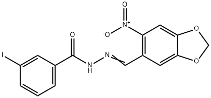 3-iodo-N'-[(6-nitro-1,3-benzodioxol-5-yl)methylene]benzohydrazide Structure