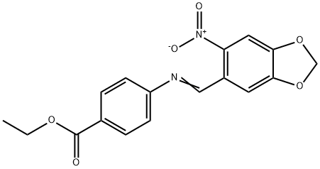 ethyl 4-{[(6-nitro-1,3-benzodioxol-5-yl)methylene]amino}benzoate 구조식 이미지