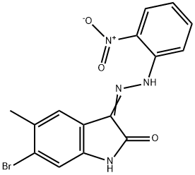 6-bromo-5-methyl-3-[(2-nitrophenyl)hydrazono]-1,3-dihydro-2H-indol-2-one Structure