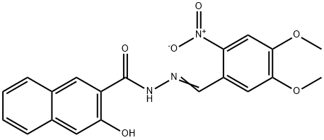 N'-(4,5-dimethoxy-2-nitrobenzylidene)-3-hydroxy-2-naphthohydrazide 구조식 이미지