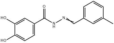 3,4-dihydroxy-N'-(3-methylbenzylidene)benzohydrazide 구조식 이미지