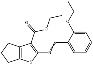 ethyl 2-[(2-ethoxybenzylidene)amino]-5,6-dihydro-4H-cyclopenta[b]thiophene-3-carboxylate 구조식 이미지