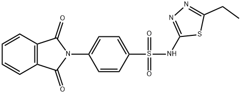 4-(1,3-dioxoisoindolin-2-yl)-N-(5-ethyl-1,3,4-thiadiazol-2-yl)benzenesulfonamide 구조식 이미지