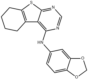 N-(benzo[d][1,3]dioxol-5-yl)-5,6,7,8-tetrahydrobenzo[4,5]thieno[2,3-d]pyrimidin-4-amine Structure