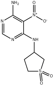 3-((6-amino-5-nitropyrimidin-4-yl)amino)tetrahydrothiophene 1,1-dioxide Structure